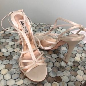 Never worn Badgley Mischka satin shoe